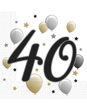 Sada 20 servítků 40 narozeniny