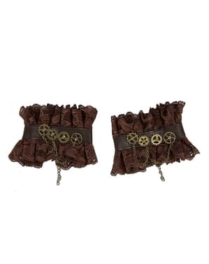 Muñequeras steampunk con engranajes para adulto