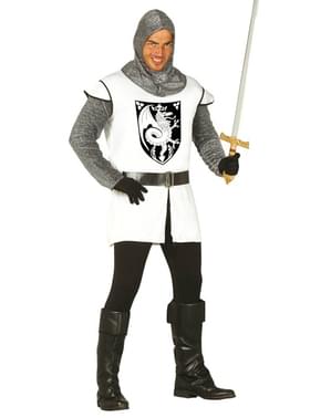 Mittelalterliches Ritter Kostüm weiß für Herren