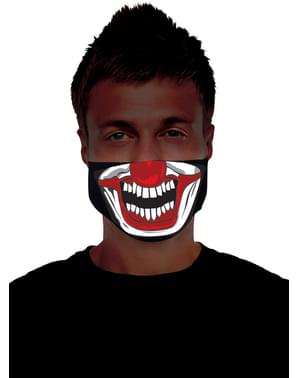 Luminous killer clown half mask for adults