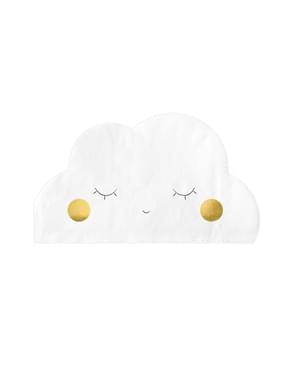 Set 20 Napkin Kertas Berbentuk Awan, Putih - Pesawat Kecil