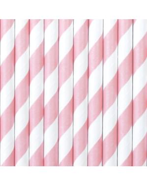 Set 10 Straws Kertas Pink Pastel - Unicorn