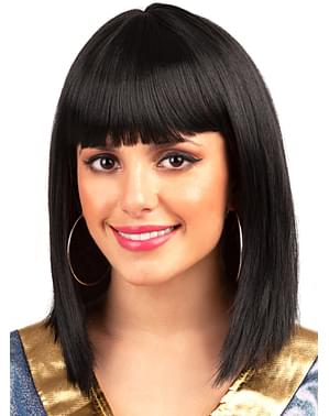 Rambut palsu hitam pendek dengan pinggiran