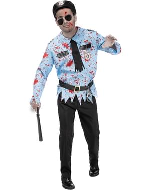 Strój Policjant Zombie dla mężczyzn Plus Size
