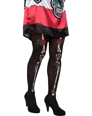 Pantys esqueleto catrina para mujer
