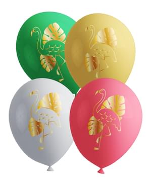 8 balões de flamingos - Tropical flamingos