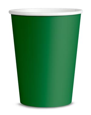 8 Pappbecher grün - Unifarben
