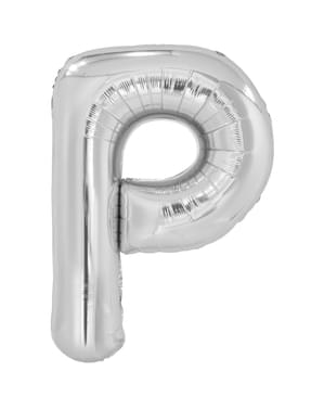 Globo letra P plateado (86 cm)