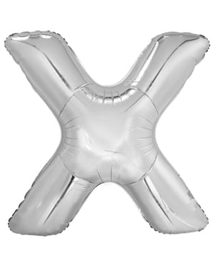 Globo letra X plateado (86 cm)