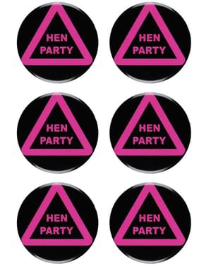 6 badges enterrement de vie de jeune fille
